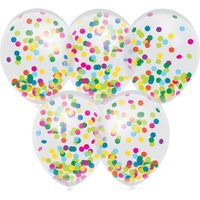 5x Confetti thema feest ballonnen 30 cm - thumbnail
