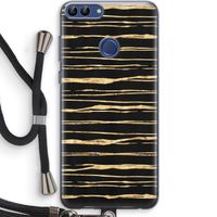 Gouden strepen: Huawei P Smart (2018) Transparant Hoesje met koord