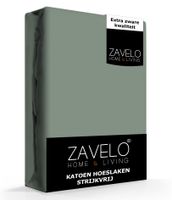 Zavelo Hoeslaken Katoen Strijkvrij Groen-1-persoons (90x200 cm)