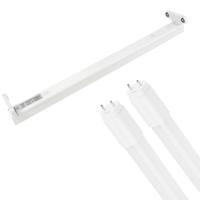 LED TL Armatuur met T8 Buis - Aigi Dybolo - 60cm Dubbel - 18W - Natuurlijk Wit 4000K - IP20