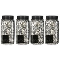 4x Decoratie/hobby steentjes mini licht grijs 650 ml - thumbnail