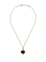 Chopard 18kt rose gold Happy Hearts onyx and diamond pendant necklace - thumbnail