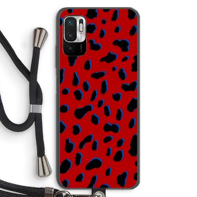 Red Leopard: Xiaomi Redmi Note 10 5G Transparant Hoesje met koord