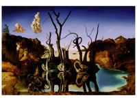 Kunstdruk Salvador Dali - Reflections of Elephants 80x60cm
