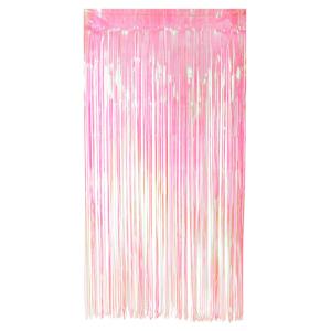 Folie deurgordijn/feestgordijn - lichtroze - 100 x 200 cm - Versiering/feestartikelen