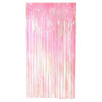 Folie deurgordijn/feestgordijn - lichtroze - 100 x 200 cm - Versiering/feestartikelen - thumbnail