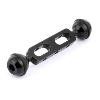 PULUZ 5 1 inch 13cm aluminium legering Dual Balls arm voor onderwater fakkel/video licht bal diameter: 2.54 cm (zwart)