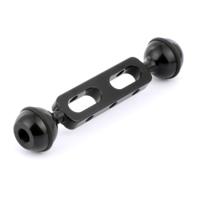 PULUZ 5 1 inch 13cm aluminium legering Dual Balls arm voor onderwater fakkel/video licht bal diameter: 2.54 cm (zwart)