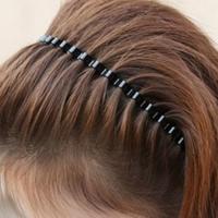 12 stuks Unisex eenvoudige golvende haren hoofd hoepel band sport hoofdband haaraccessoires (zwart)