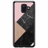 Samsung Galaxy A6 2018  hoesje - Marble wooden mix