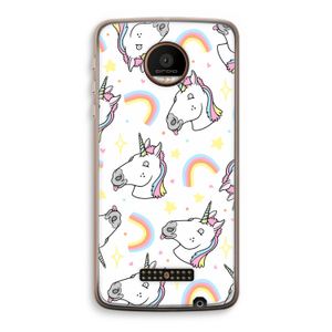 Rainbow Unicorn: Motorola Moto Z Force Transparant Hoesje