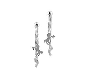 Oorhangers Paard zilver 30 x 8 mm