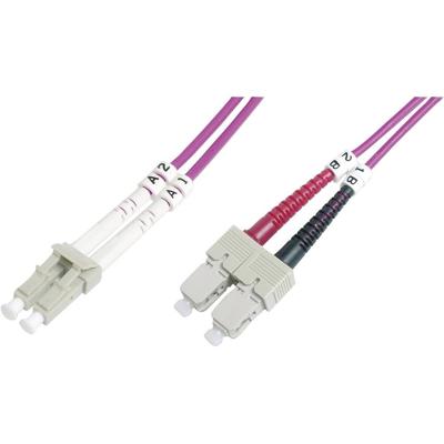 Digitus DK-2532-03-4 Glasvezel Optische vezel Aansluitkabel 3.00 m Violet [1x LC-stekker - 1x SC-stekker] 50/125 µ Multimode OM4