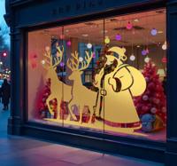 Kerst raamsticker silhouet van de kerstman
