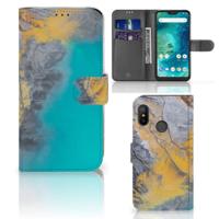 Xiaomi Mi A2 Lite | Bookcase | Marble Blue Gold