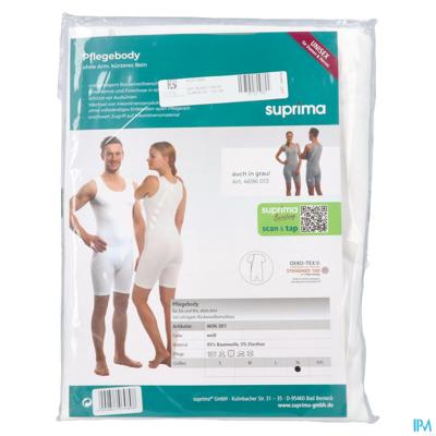 Suprima 4696 Body Z/mouw + Rugrits Wit Xl