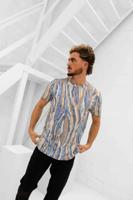 Carlo Colucci C3409 151 T-Shirt Heren Blauw/Beige - Maat S - Kleur: BeigeBlauw | Soccerfanshop