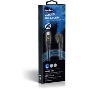 USB 2.0-kabel | Type-C Male naar Type-C Male | 180°-aansluiting voor gaming | 2,0 m | rond |