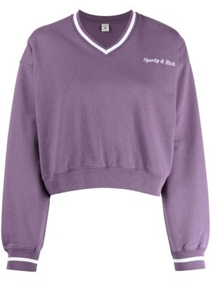 Sporty & Rich sweat à logo brodé - Violet