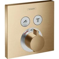 Hansgrohe ShowerSelect afbouwdeel v. inbouwkraan thermostatisch v. 2 douchefuncties m. start/stop-kraan brushed bronze 15763140