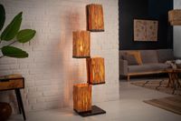 Handgemaakte vloerlamp EUPHORIA 154cm longan hout met vier kappen - 40504 - thumbnail