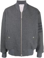 Thom Browne veste bomber oversize à détail 4 bandes signature - Gris - thumbnail