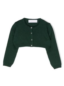 Colorichiari cardigan crop en laine à ornements en cristal - Vert