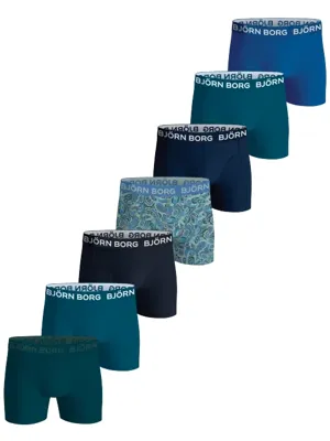Bjorn Borg 7-Pack jongens boxershorts - Cotton stretch - 152 - Blauw - Onderbroek - Ondergoed - 152 - Onderbroek - Ondergoed