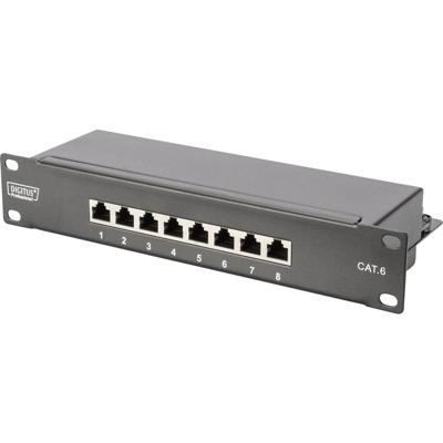 Digitus DN-91608S 8 poorten Netwerkpatchpaneel 254 mm (10) CAT 6 1 HE Meerdere kleuren Ingericht