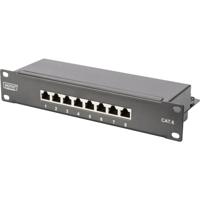 Digitus DN-91608S 8 poorten Netwerkpatchpaneel 254 mm (10) CAT 6 1 HE Meerdere kleuren Ingericht