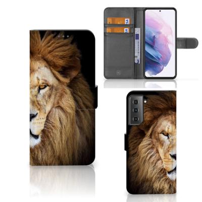 Samsung Galaxy S21 Plus | Telefoonhoesje | Met pasjeshouder | Leeuw