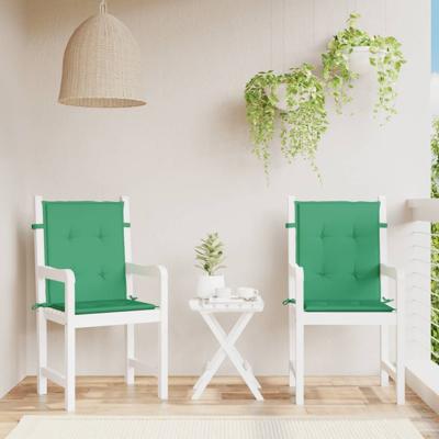 VidaXL Tuinstoelkussens lage rug 2 st 100x50x3 cm oxford stof groen