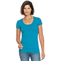 Bodyfit turquoise dames t-shirt - thumbnail