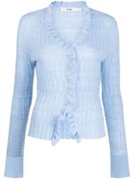 b+ab cardigan volanté à col v - Bleu