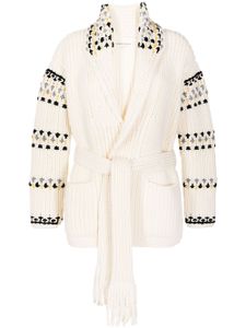 Ermanno Scervino cardigan à losanges brodés - Blanc