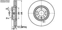 Remschijf PowerDisc ATE, Remschijftype: Geventileerd: , u.a. für Saab, Opel - thumbnail