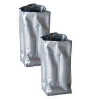 Gerimport Wijnfles koeler/wijnkoeler zilver - 2x - zomer accessoires - koelelement