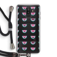 Smiley watermeloenprint: Samsung Galaxy J8 (2018) Transparant Hoesje met koord