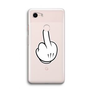 Middle finger white: Google Pixel 3 Transparant Hoesje