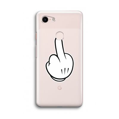Middle finger white: Google Pixel 3 Transparant Hoesje
