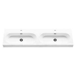 Differnz Somero wastafel 2 kraangaten | wit | 120 cm