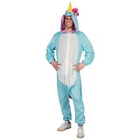 Blauwe eenhoorn dieren onesie/kostuum voor heren Blauwe eenhoorn dieren onesie/kostuum voor heren