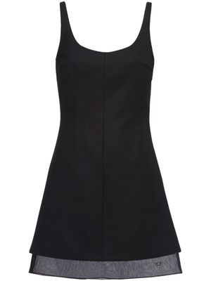 Prada robe en laine à logo triangulaire - Noir