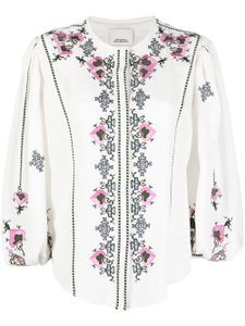 ISABEL MARANT blouse à fleurs brodées - Blanc