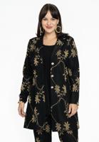 Yoek Lange blazer LUREX FLOWER | Zwart | Maat 50/52