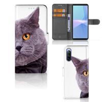 Sony Xperia 10 III | Telefoonhoesje | Met pasjeshouder | Kat