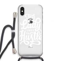 Hustle Lady: iPhone XS Transparant Hoesje met koord
