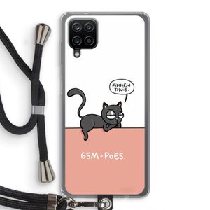 GSM poes: Samsung Galaxy A12 Transparant Hoesje met koord