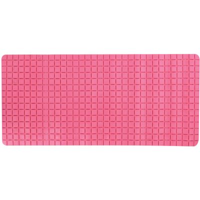 Douche/bad anti-slip mat badkamer - rubber - fuchsia roze - 76 x 36 cm - rechthoek