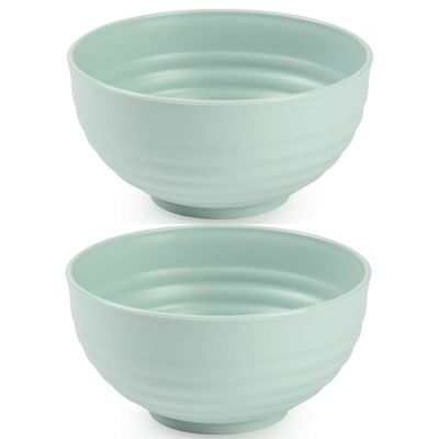 Set van 4x kommetjes/schaaltjes - Dessert/ontbijt - Kunststof - D13 cm - Mintgroen